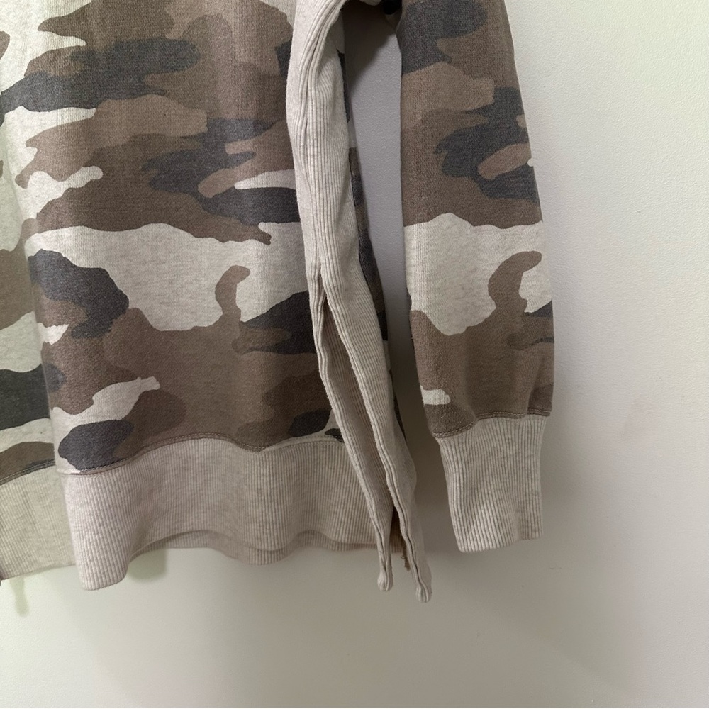 Aerie Womens Extra Small Camo Oversized Pullover Sweatshirt with Split Side - Picture 2 of 7